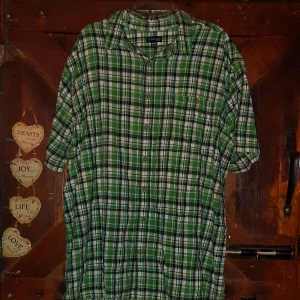 🍀3/15 St. John Bay Men's Flannel Plaid Shirt - Picture 2 of 6